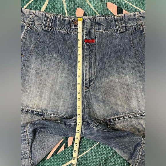 Vintage Le Jean De Marithe Francois Girbaud Jean Shorts Cargo Velcro Denim - Picture 13 of 14